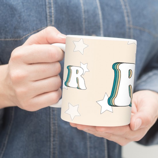 ماگ طرح حرف R رترو
