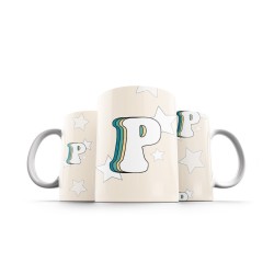 ماگ طرح حرف P رترو