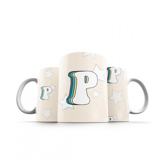 ماگ طرح حرف P رترو