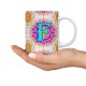 ماگ طرح حرف F ماندالا