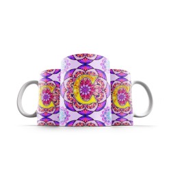 ماگ طرح حرف C ماندالا
