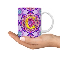 ماگ طرح حرف C ماندالا