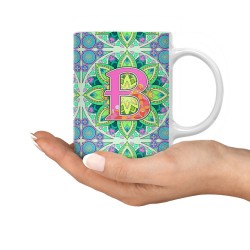 ماگ طرح حرف B ماندالا