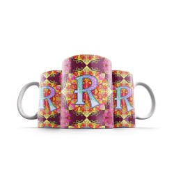 ماگ طرح حرف R ماندالا
