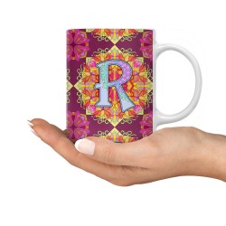 ماگ طرح حرف R ماندالا