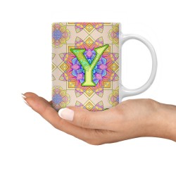 ماگ طرح حرف Y ماندالا