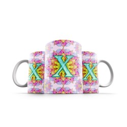ماگ طرح حرف X ماندالا