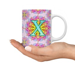 ماگ طرح حرف X ماندالا