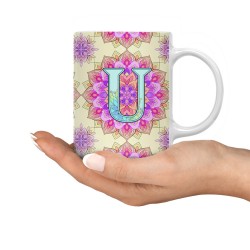 ماگ طرح حرف U ماندالا