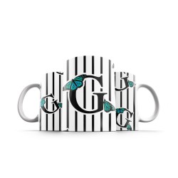 ماگ طرح حرف G پروانه ای