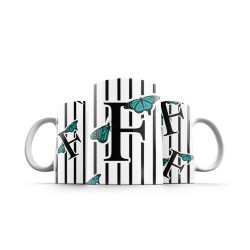 ماگ طرح حرف F پروانه ای