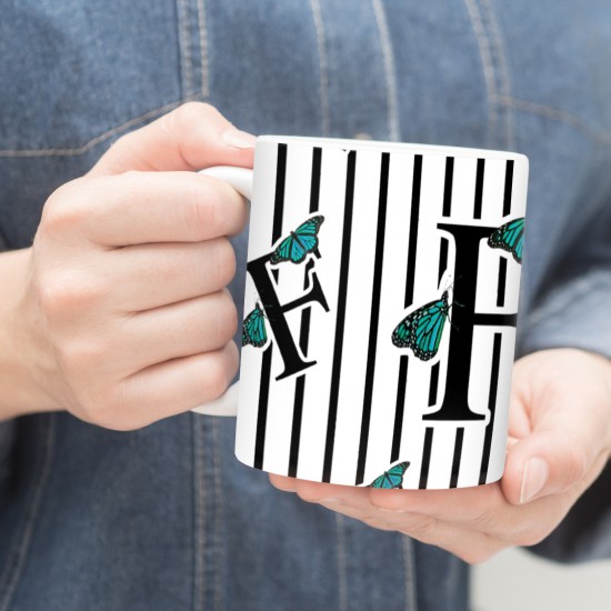 ماگ طرح حرف F پروانه ای