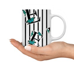 ماگ طرح حرف E پروانه ای