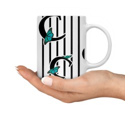ماگ طرح حرف C پروانه ای