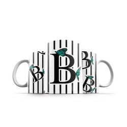 ماگ طرح حرف B پروانه ای