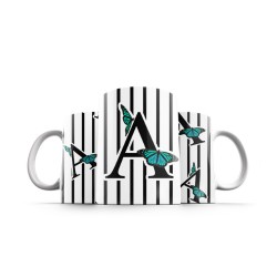 ماگ طرح حرف A پروانه ای