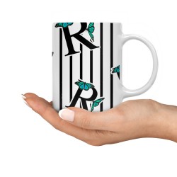 ماگ طرح حرف R پروانه ای