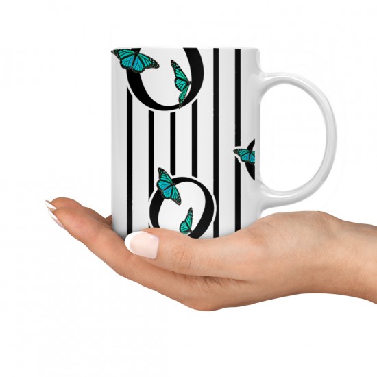 ماگ طرح حرف O پروانه ای