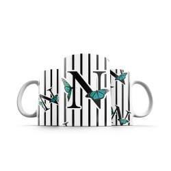 ماگ طرح حرف N پروانه ای