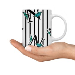 ماگ طرح حرف N پروانه ای