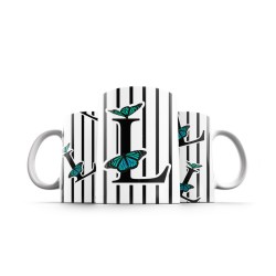 ماگ طرح حرف L پروانه ای