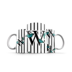 ماگ طرح حرف W پروانه ای