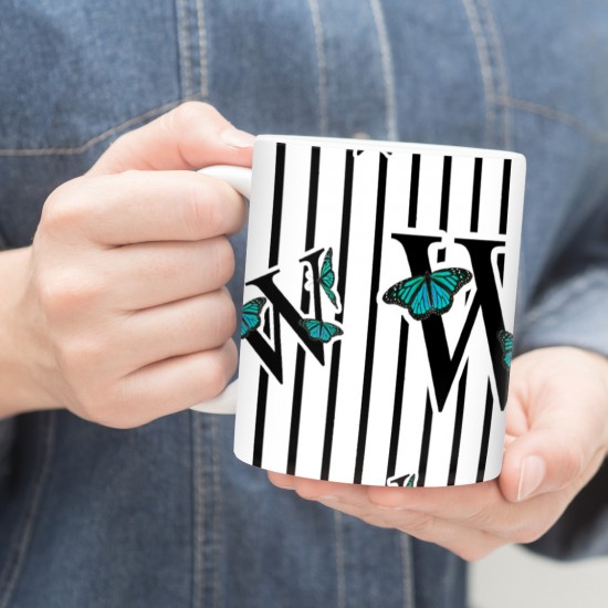 ماگ طرح حرف W پروانه ای