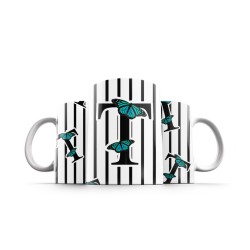ماگ طرح حرف T پروانه ای