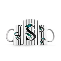 ماگ طرح حرف S پروانه ای