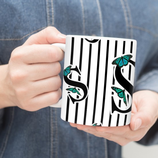 ماگ طرح حرف S پروانه ای