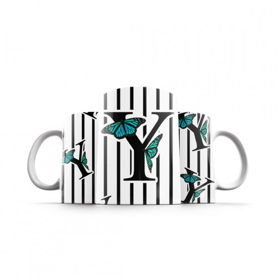 ماگ طرح حرف Y پروانه ای