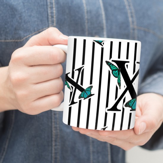ماگ طرح حرف X پروانه ای