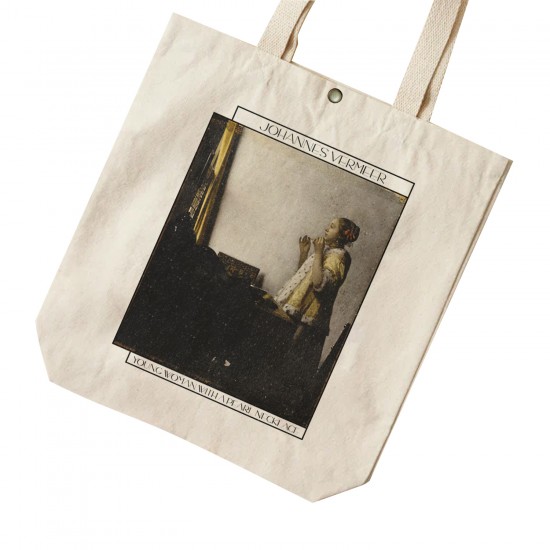 تت بگ متقال طرح زن جوان با گردنبند مروارید از ورمر