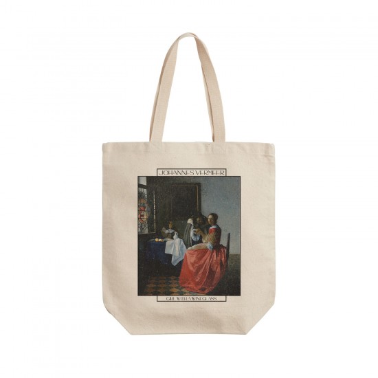 تت بگ متقال طرح دختری با لیوان شیشه ای از ورمر