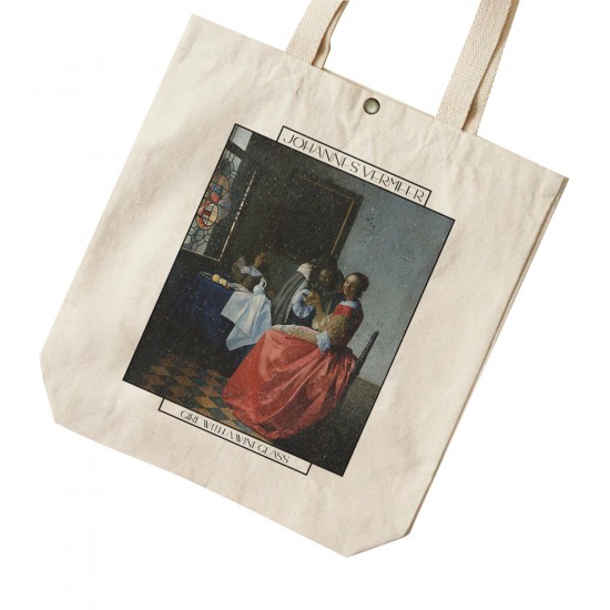 تت بگ متقال طرح دختری با لیوان شیشه ای از ورمر