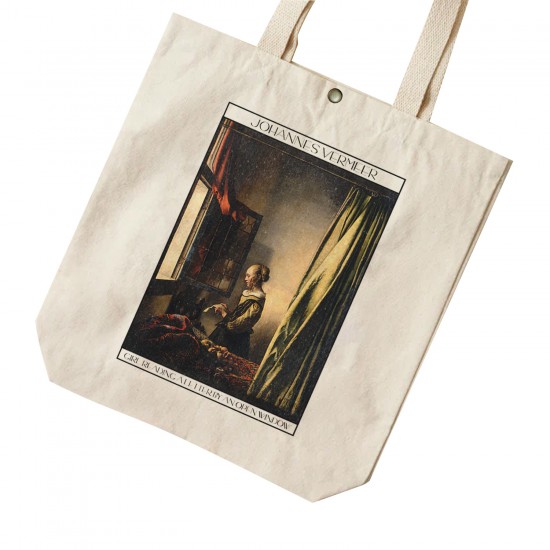 تت بگ متقال طرح دختری در حال خواندن نامه کنار پنجره از ورمر