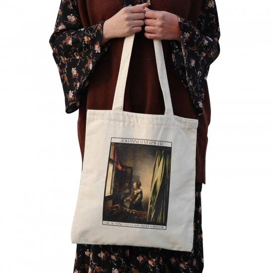 تت بگ متقال طرح دختری در حال خواندن نامه کنار پنجره از ورمر