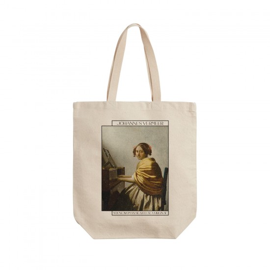 تت بگ متقال طرح زن جوان پشت ساز ویرژینال از ورمر