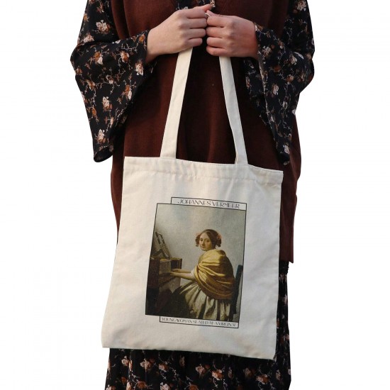 تت بگ متقال طرح زن جوان پشت ساز ویرژینال از ورمر