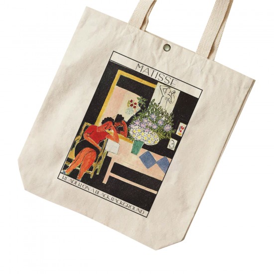 تت بگ متقال طرح کتابخوان جلوی پس زمینه مشکی از ماتیس