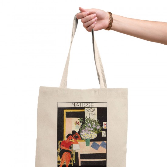 تت بگ متقال طرح کتابخوان جلوی پس زمینه مشکی از ماتیس