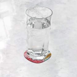 زیر لیوانی طرح اشیاء بی جان، سیب روی رومیزی صورتی از ماتیس