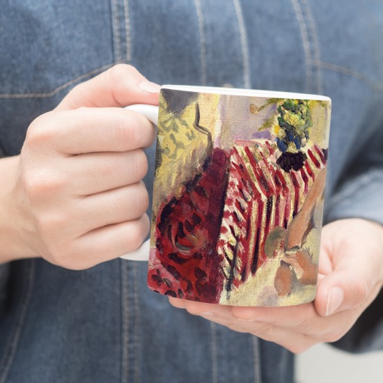 ماگ طرح ژست نشسته، فرش راه راه از ماتیس