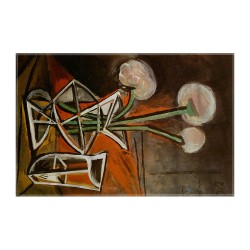 کادوپیچ پارچه‌ ای طرح گلدان و گل ها از پیکاسو