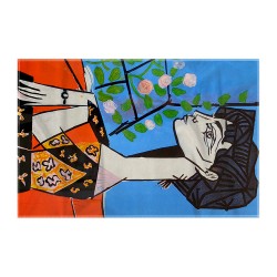 کادوپیچ پارچه‌ ای طرح ژاکلین و گل ها از پیکاسو