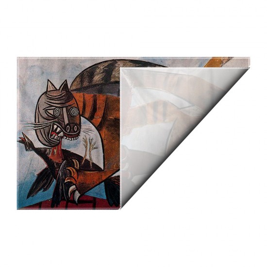 کادوپیچ پارچه‌ ای طرح گربه در حال خوردن پرنده از پیکاسو