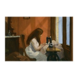 کادوپیچ پارچه‌ ای طرح دختری پشت چرخ خیاطی از هاپر