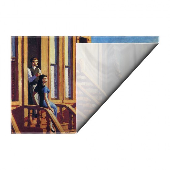 کادوپیچ پارچه‌ ای طرح نور خورشید روی خانه قهوه ای از هاپر