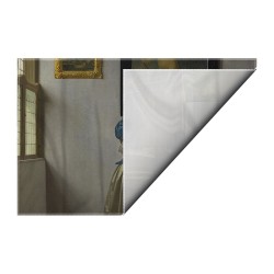 کادوپیچ پارچه‌ ای طرح زن ایستاده پشت ساز ویرژینال از ورمر
