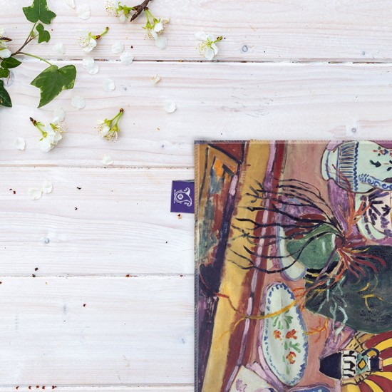 کادوپیچ پارچه‌ ای طرح اشیاء بی جان، سوسن ها از ماتیس